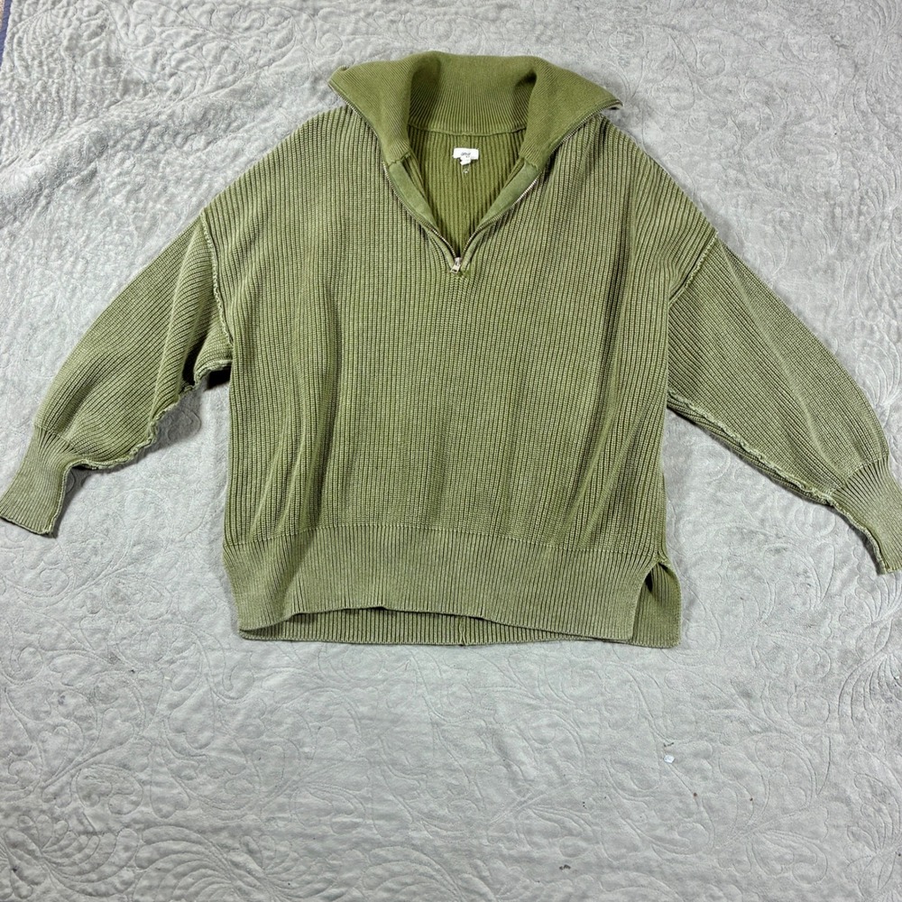 Aerie Quarter Zip Sweater Pullover Size S Olive Green Oversized Granola Earthy
